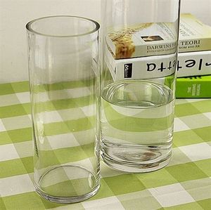 邮 直筒玻璃花瓶 透明富贵竹水培花瓶 圆柱形鱼缸