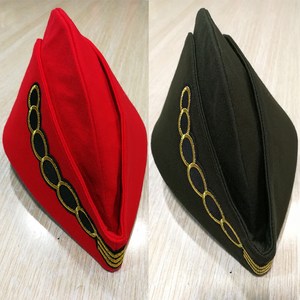 水兵舞帽子广场舞红色船帽演出服军绿色帽