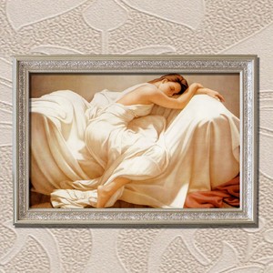世界名画睡美人卧室 span class=h>装饰画 /span>有框画美女油画