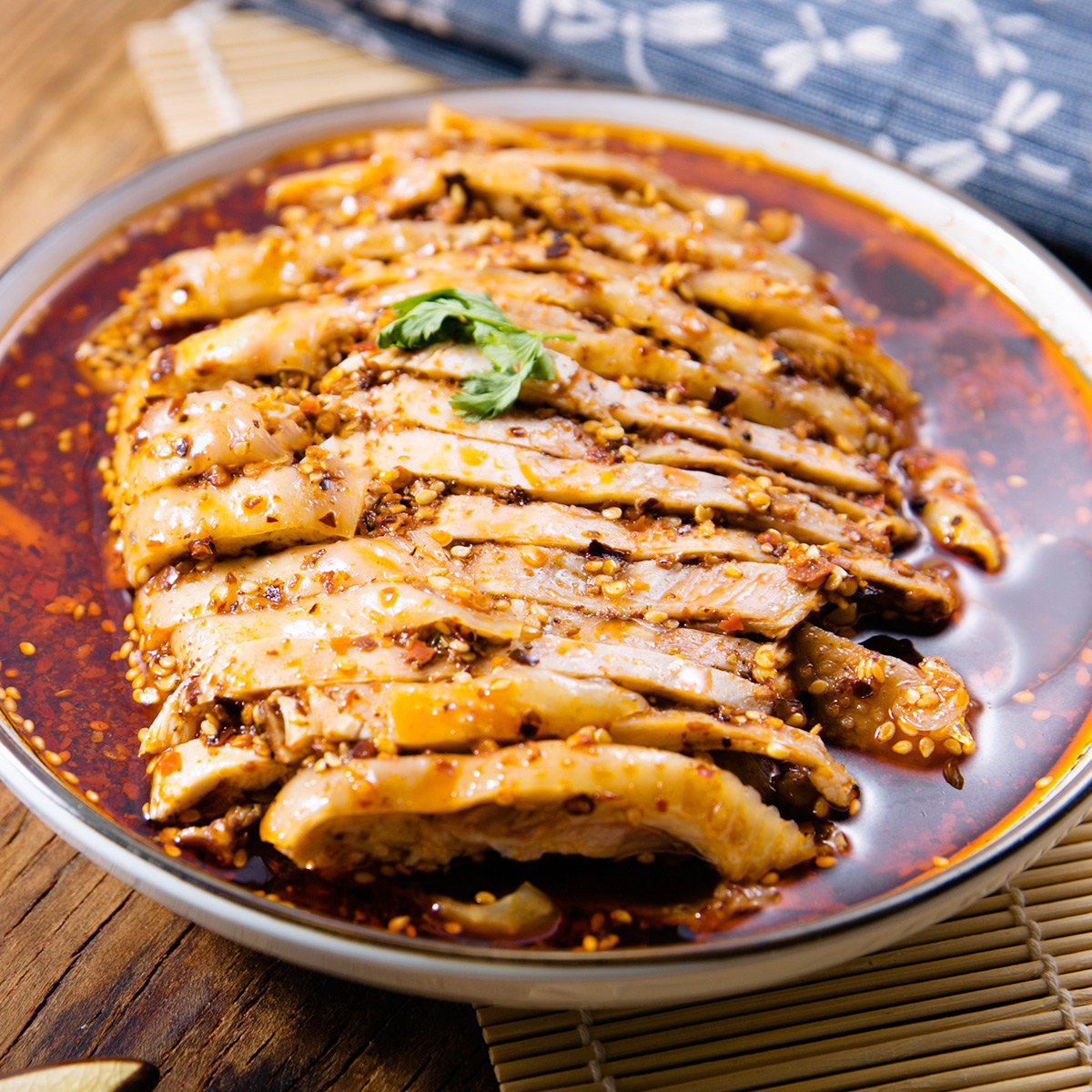 长明四川特产麻辣口水鸡私房菜熟食卤制鸡肉香辣下酒菜辣子鸡250g