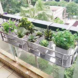 新款2018护栏花架阳台    不锈钢悬挂式室外户外墙壁挂植物置物花