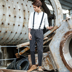 男士背带裤长裤 英伦图片