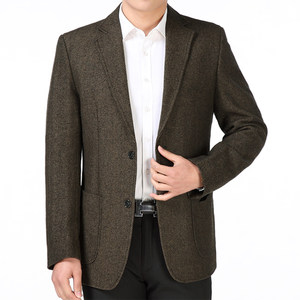 秋冬新款爸爸装春秋男西装大码休闲西服中老年