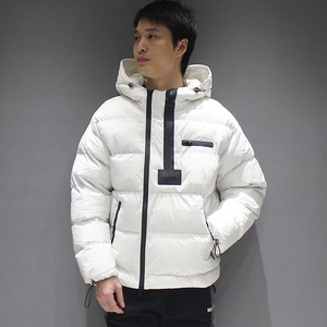 个性多拉链装饰连帽棉衣男外套2018新款秋冬保暖大码青年太空棉服