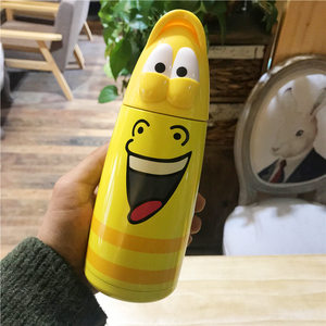 韩版 span class=h>黄色 /span>搞笑虫子保温杯个性昆虫大笑学生儿童 