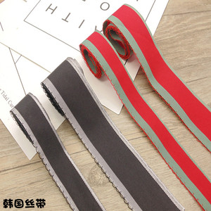 红色黑色条纹螺纹织带单边 span class=h>锁边 /span>丝带 span class
