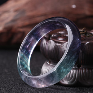 尚玛可天然萤石手镯女款七彩镯子原石切割纹路异象稀有直播间 ￥ 35