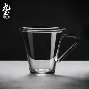 九土 意式浓缩咖啡杯手工玻璃杯简约带把意式浓缩咖啡机用