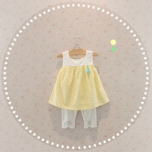 夏装新款女童装0-1-2岁女宝宝婴儿格子花朵背