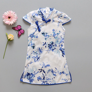 儿童旗袍青花瓷图片