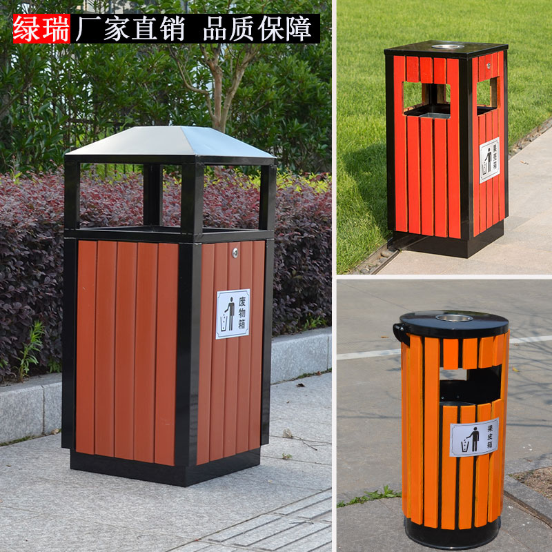 环泰绿色圆形玻璃钢垃圾桶HT-BLG2180