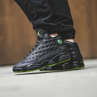 雷恩体育 air jordan 13 altitude aj13 黑绿珍珠鱼皮414571-042