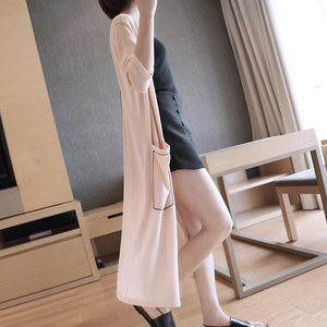 韩版中长款开衫女士空调衫夏季新款防晒衣外搭