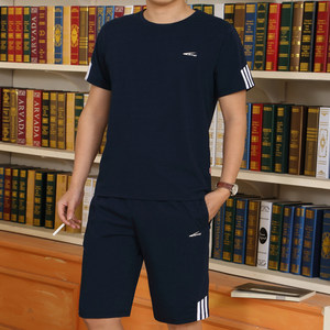 运动套装男士夏季短袖T恤运动衣跑步休闲服装