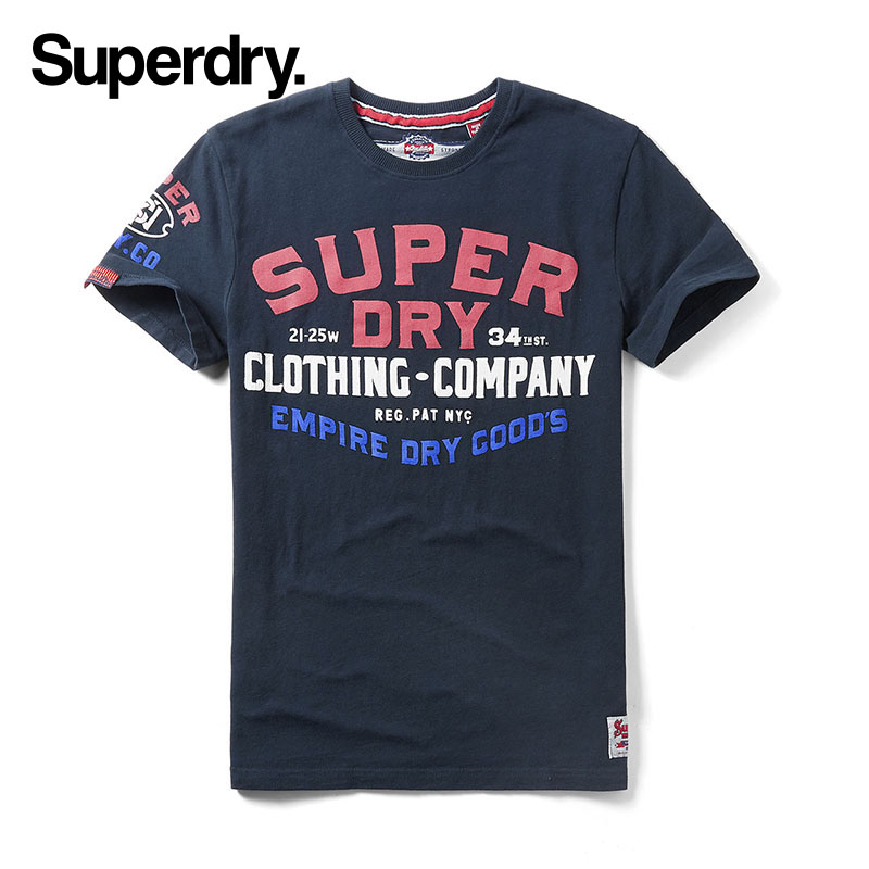 英国Superdry极度干燥2019春夏新款短袖T恤男潮休闲字母印花宽松