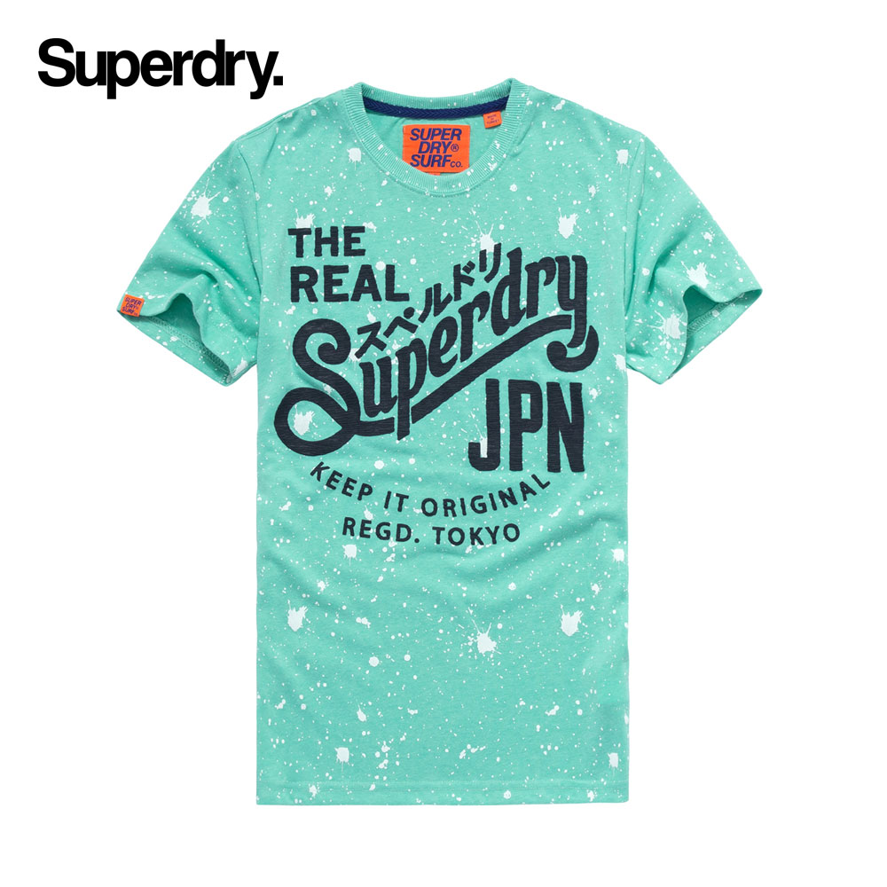 英国Superdry极度干燥春夏男士泼墨字母印花个性潮流休闲短袖T恤
