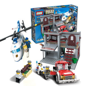 兼容乐高积木城市警察系列拼插拼装积木警匪追