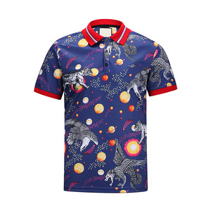 18年春夏新款网络红人潮服polo衫男装短袖t恤 虎鹰星空修身款上衣