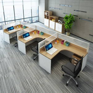双面员工办公桌房产中介桌子拐角员工位 span class=h>十字 /span>型