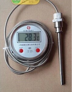 双金属数显温度计wst/dtm491数字高精度耐腐蚀防水带探头工业表