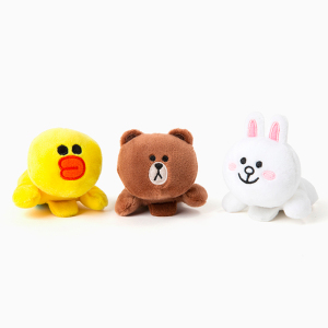 韩国正品line friends布朗熊莎莉鸡可爱卡通毛绒 span class=h>公仔 