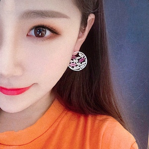 姚晨同款圆形嘴唇 span class=h>耳环 /span>女耳钉大夸张欧美圆环