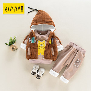 婴儿冬季棉衣套装加厚宝宝棉袄女0一1岁夹棉