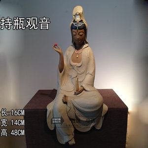 陶瓷佛像彩绘陶瓷摆件金身佛像西方三圣佛像 