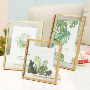 北欧ins span class=h>相框 /span>摆台6寸7寸个性创意几何金属玻璃