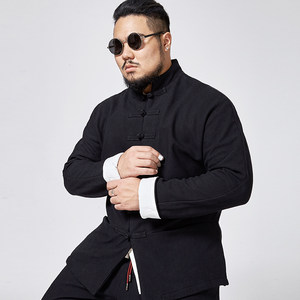 预售大码中国风男装加绒加厚 span class=h>唐装 /span> 胖子加肥加大