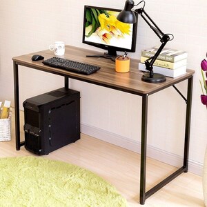 办公室电脑台式桌实木图片