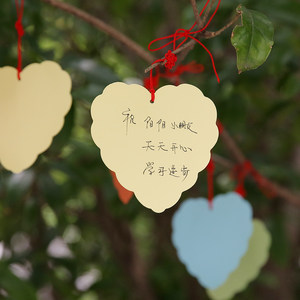 定制系中国结绳 许愿卡 爱心形大 span class=h>卡片 /span> 心愿卡