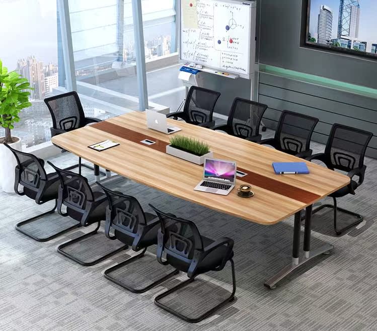 木桌子餐桌椅老板桌欧式大板会议桌长桌北欧长条加厚工作室阅览桌