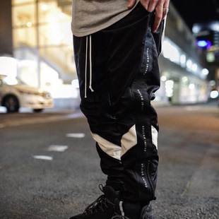 正确版 daniel patrick 天鹅绒串标斜杠长裤休闲裤男裤jb比伯同款