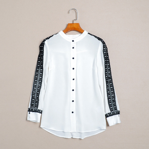 class=h>真丝 /span> span class=h>蕾丝花边 /span>无领干练ol通勤