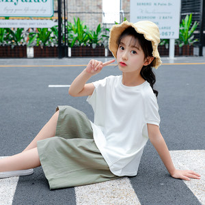 大女装女童夏装韩版潮酷女孩时尚短袖裤套装1