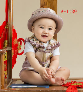 儿童摄影宝宝影楼拍照百天服装男孩1周岁宝宝