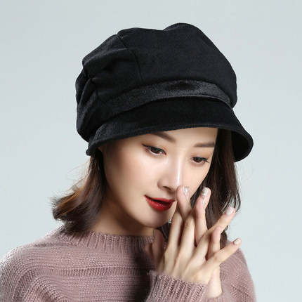 贝雷帽帽子女士秋冬季潮韩版休闲百搭英伦时尚甜美可爱日系八角帽