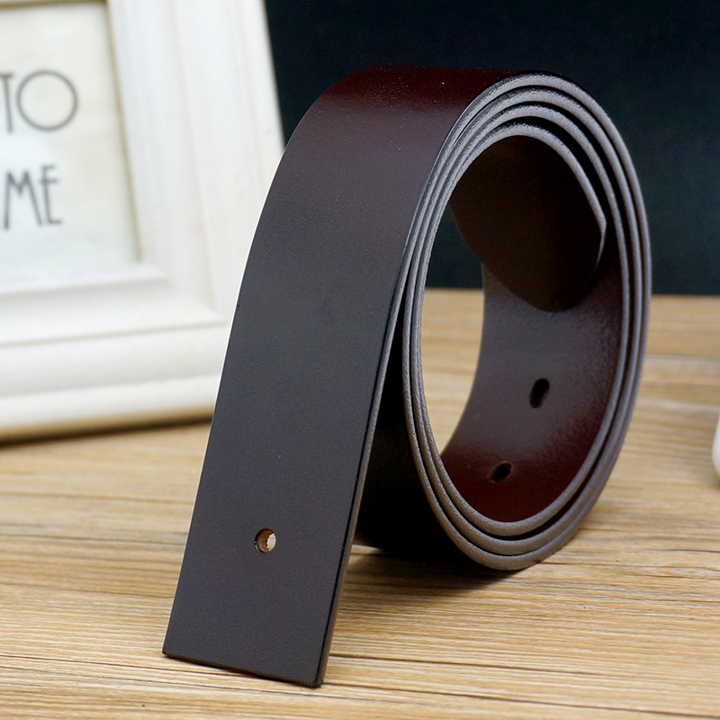 无头皮带身针扣真皮腰带男不带头单皮带青年头层纯牛皮条无扣潮流