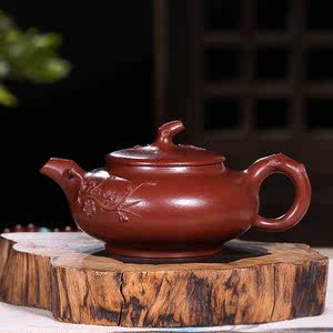 宜兴紫砂壶名家作品高工王永君全手工原矿大红袍贴花梅花单