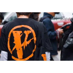 过验vlone xfra design藤原浩闪电联名男女短袖美潮高街情侣t恤夏