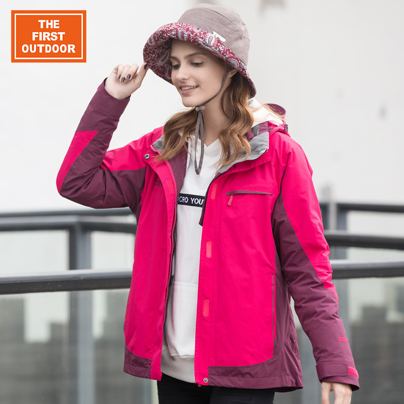 断码the first outdoor羽绒服冲锋衣女可拆美国tfo户外冬季防寒服