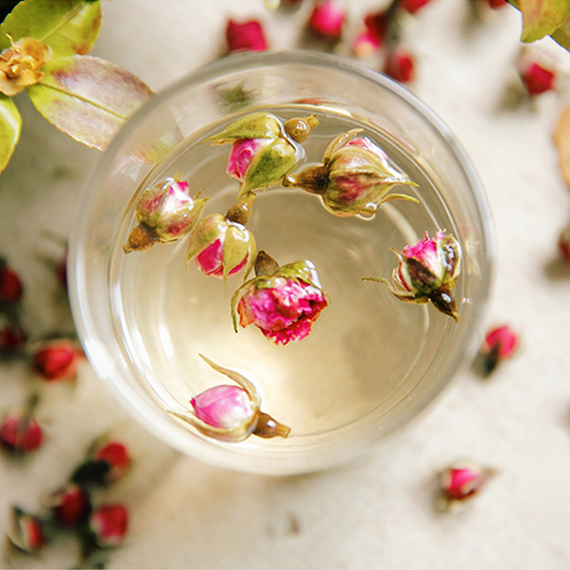 按时喝水 金边玫瑰70g 纯云南天然野生 特级干玫瑰花茶 新鲜无硫