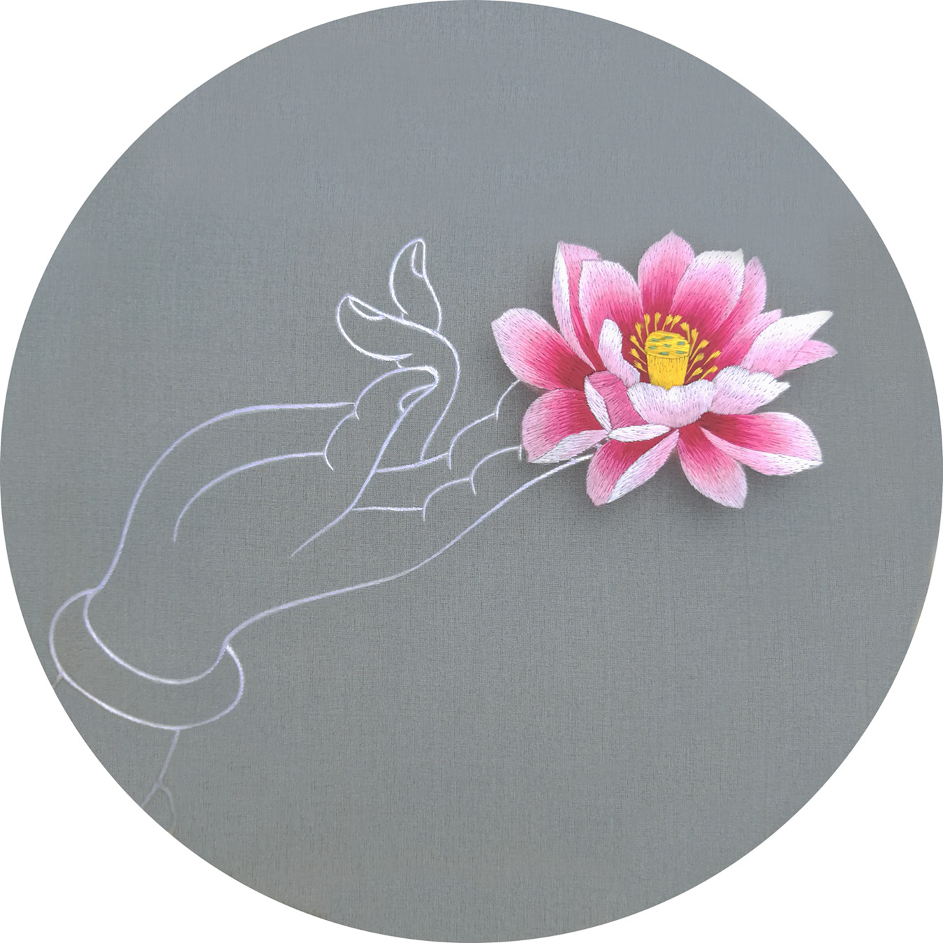 苏绣diy套件初学 无基础可绣有针脚痕迹 可指导苏州刺绣佛手系列