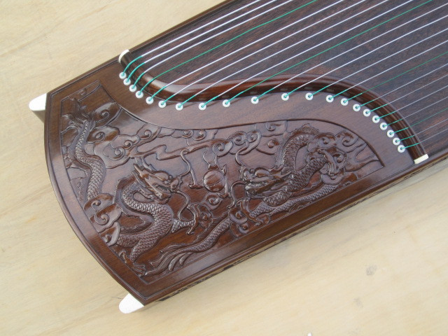 特价优惠金丝楠木雕刻【九龙啸天】古筝