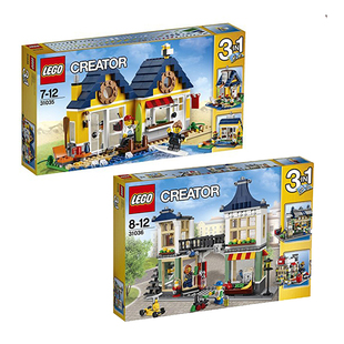 乐高正品lego创意百变三合一31035海滩小屋/31036玩具和百货商店