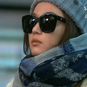 明星同款太阳镜来自星星的你千颂伊眼镜双v男女方形大框墨镜9710  