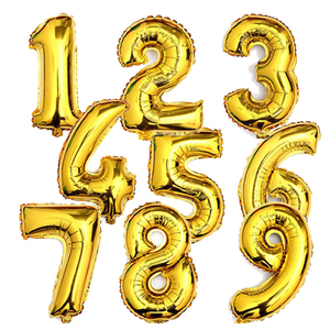 32寸金银色大数字气球铝膜气球生日派对爱情表白装扮用品百天惊喜