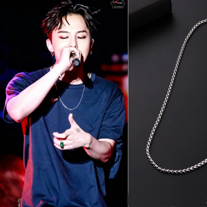 日韩潮男简约个性钛钢权志龙同款 span class=h>项链 /span>单长款