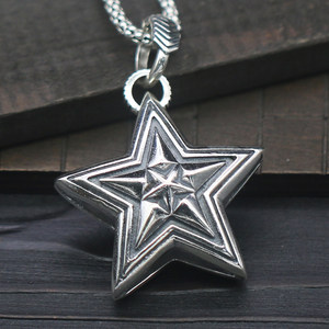 银星星吊坠男图片